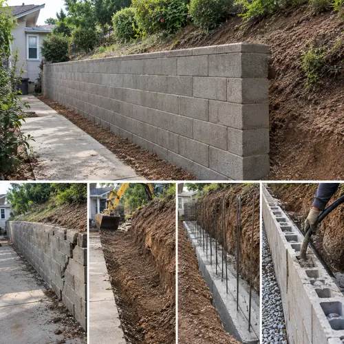 Recent retaining wall replacement project in Sherman Oaks, CA