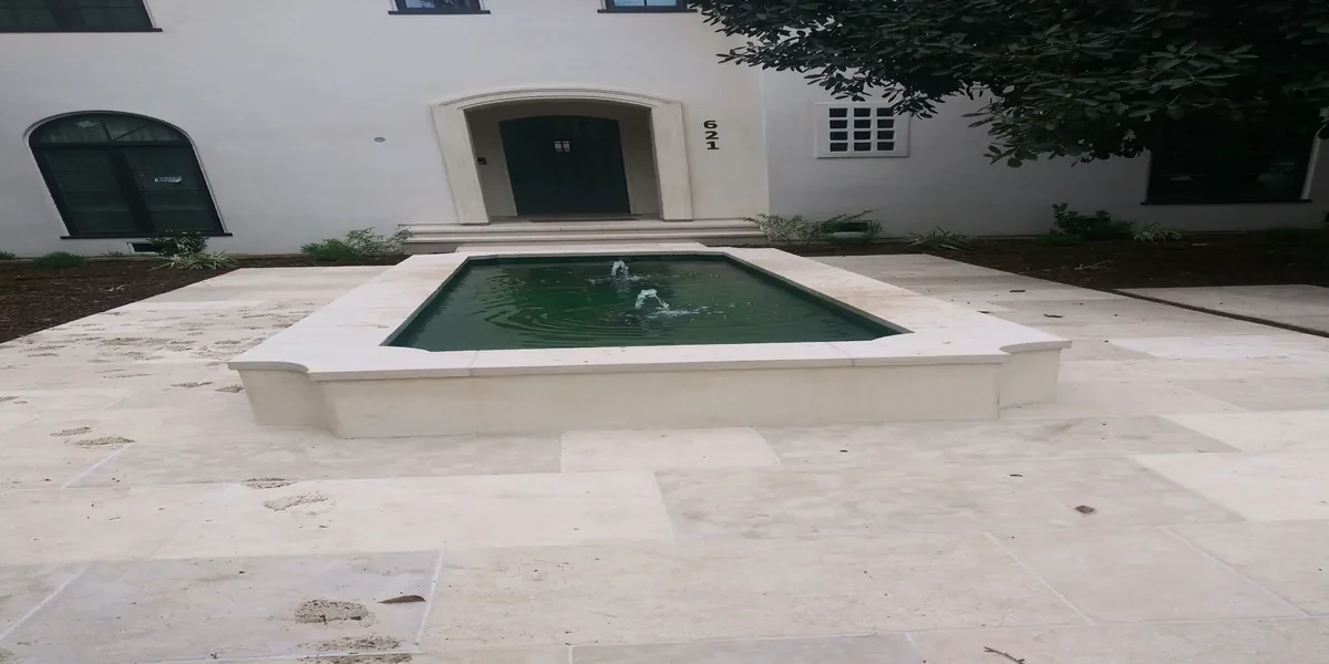 Brick paver courtyard pattern