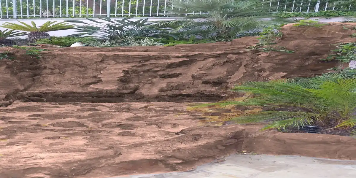 Modern backyard fire pit with brick stone