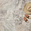 Travertine natural stone pool deck surface sample