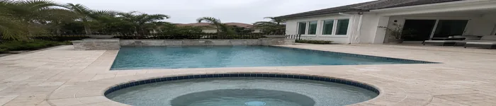 Luxury swimming pool water with sparkling clean tiles
